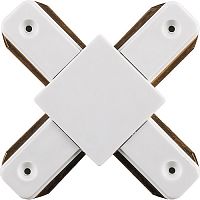 Коннектор для шинопровода Х-образный Feron LD1002 Однофазный Белый IP20 картинка 